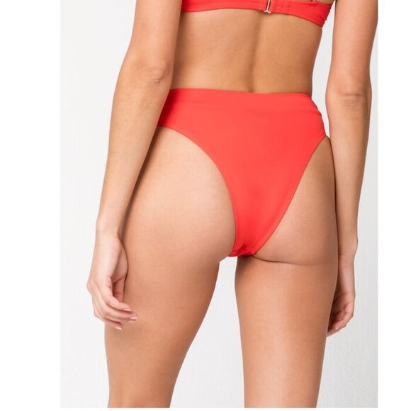 💥 RHYTHM Islander Xanadu HighWaist Red Bikini Bottom - Picture 2 of 8